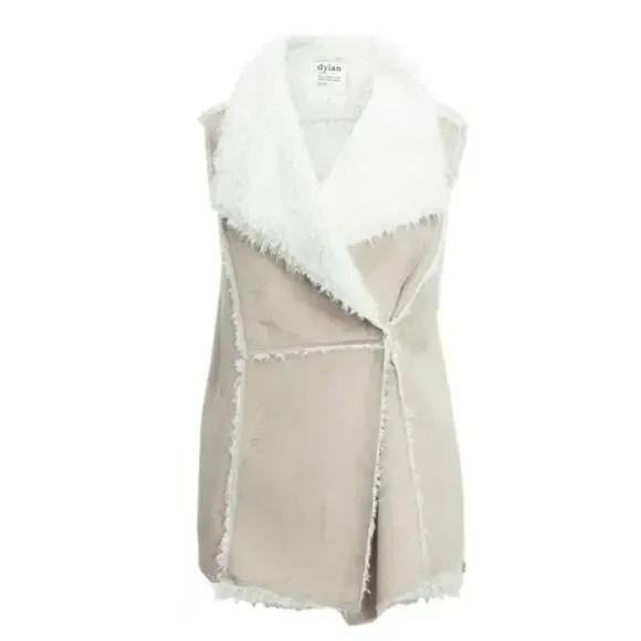 New Dylan by True Grit Women's Cozy Soft Shaggy Faux Suede Fur Vest - Picture 4 of 9